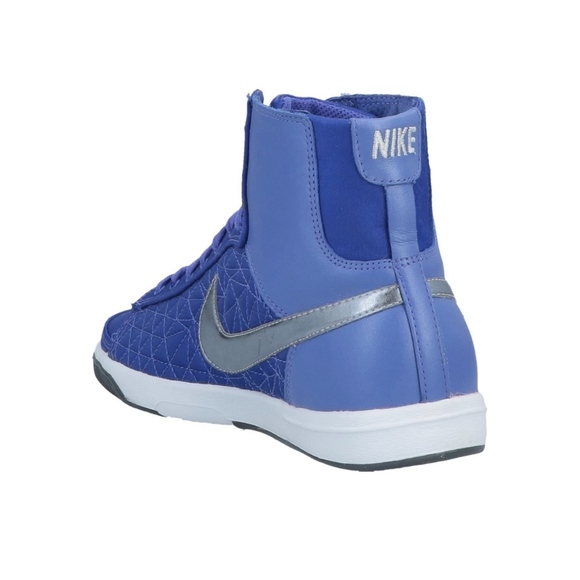 New Nike Blazer Mid Sneakers Blue Silver - Picture 4 of 8